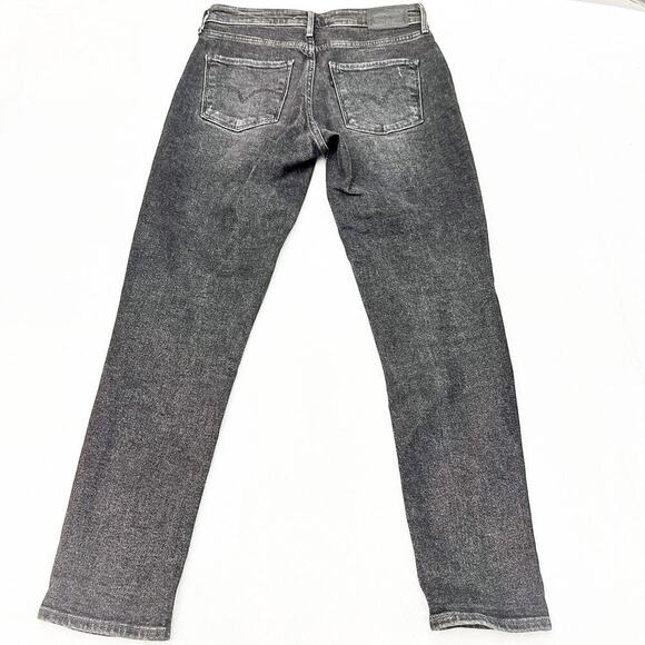 Levi's 721 High Rise Skinny Charcoal Denim Jeans Ripped Size 28 - Picture 3 of 9
